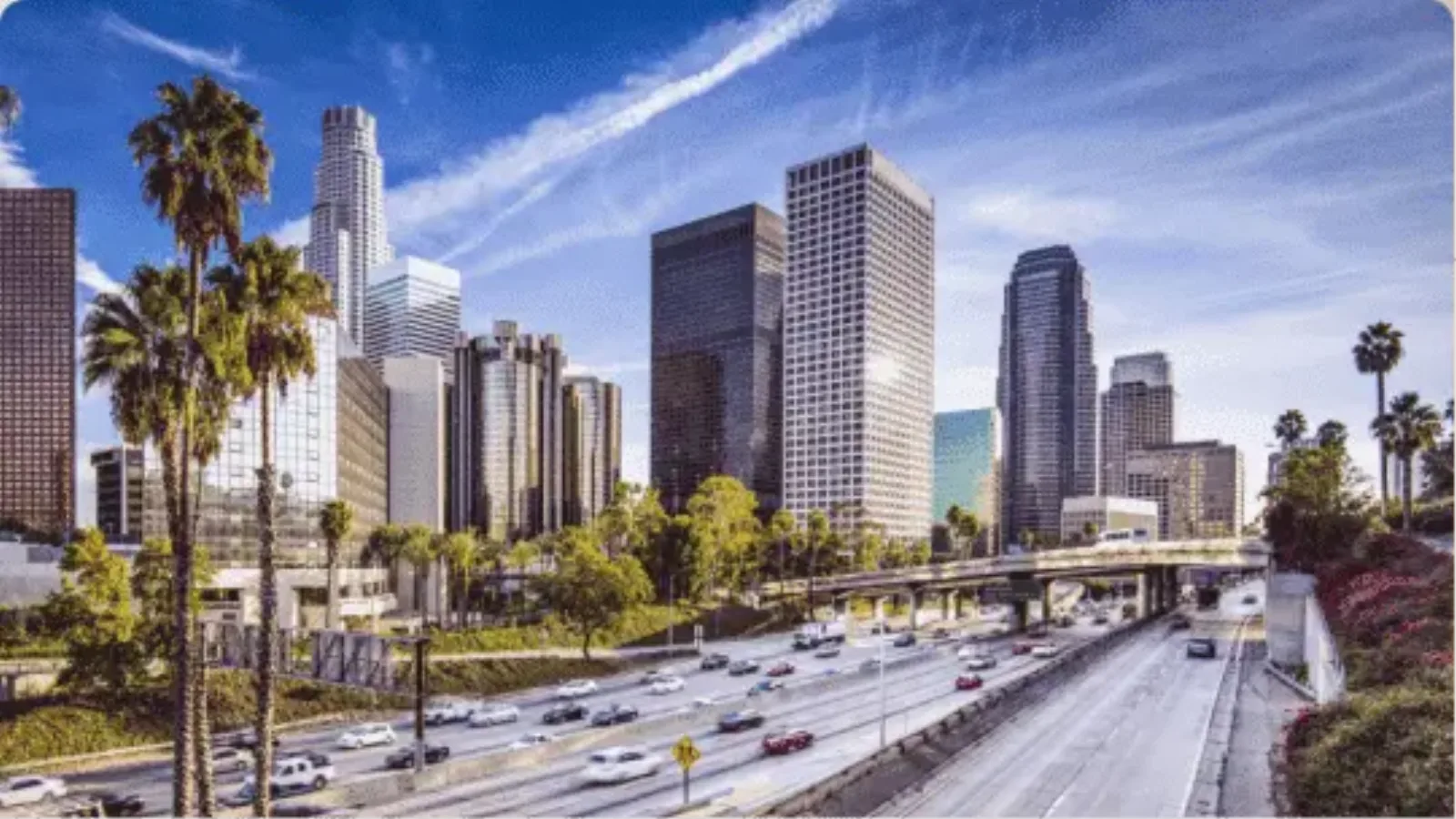 Rocket Moving in Downtown LA, California